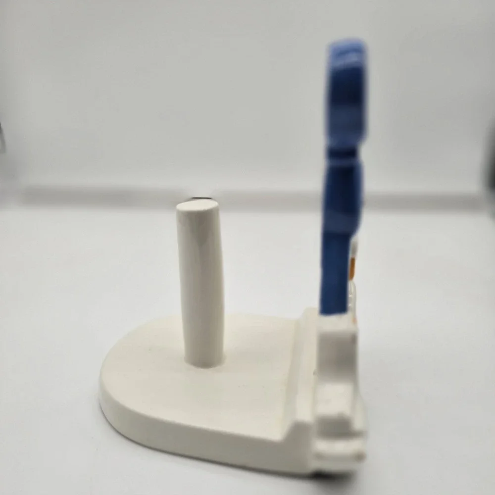 Vtg Cottagecore‎ Ceramic Duck Goose Paper Towel Roll Holder Stand Blue Bonnet